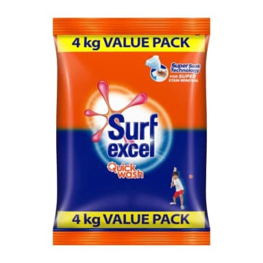 सर्फ एक्सल पव्ड Q/वाश 4KG पाउच S